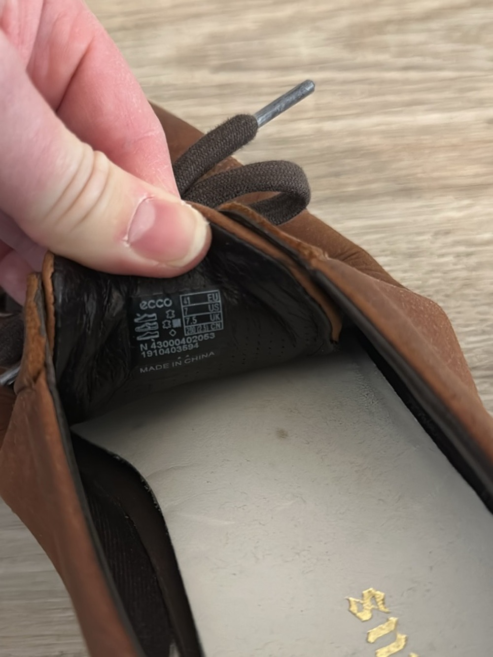 Ecco Brown Leather Casual Sneakers for Men - Picture 3 of 3